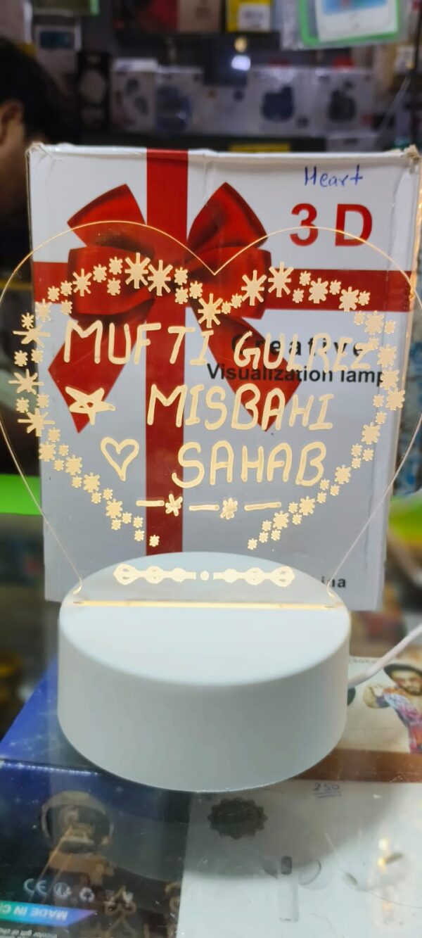 Heart lamp with marker (دل کے آکار کا لیمپ قلم کی ساتھ)